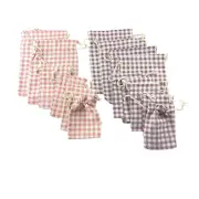 Gift Bag Gingham Drawstring Pink Purple White Wedding Bridesmaid Baby Shower