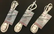 3 X 6ft(1.83m) Household Extension Cord/Polarized-13A-125V-1625W 16/2 SPT-2