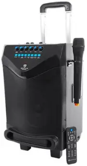 Rockville ROCKnGo 8" Portable Rechargeable Home Bluetooth Speaker+Wireless Mic