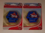 2 NEW Disney Planes Dusty Jumbo 3" Erasers Lot Cars Airplane Hexagon School