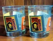 Captain Morgan Rum Rocks Glass Set of 2 Barware Drinking Glass 12 oz