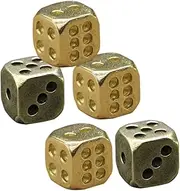 Gogogmee 5pcs Household Game Playing Dice Prop Solid Copper Dice Exquisite Small Dice Prop