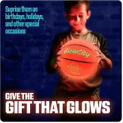 Dark Basketball for Teen Boy - Glowing Red Basket Ball, Light up LED Toy for Nig