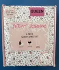 6 pc Betsey Johnson Queen Sheet Set Baby Buds Floral Mini Roses