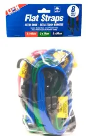 Lion Bungee Flat Strap 8 Piece Assorted Pack Extra Wide Extra Tough
