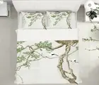 3D White Crane NAO11326 Bed Pillowcases Quilt Duvet Cover Set Queen King Fay