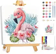 Aestalrcus Framed Paint by Numbers Kit for Adults Beginners - Flamingo Paint by Numbers with Frame Kids,Paint by Number (12 * 12 Inch) Paint by Numbers Kit for Adults Gift Home Wall Decor