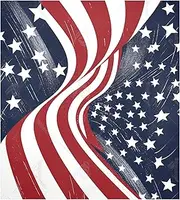 Refrigerator Magnet Cover Decorative Magnetic Dishwasher Front Door Cover Sticker for Home Kitchen Decor, 23x26 Inch Independence Day American Flag Color Elements Festive Elements Stars Red Bl