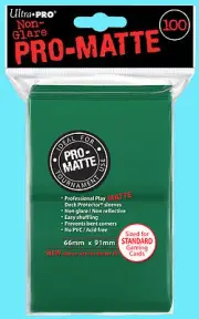 100 ULTRA PRO GREEN PRO-MATTE STANDARD DECK PROTECTORS Card Sleeves mtg ccg