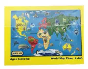 Melissa & Doug Jumbo World Map Floor Puzzle 33 Pieces 2' x 3' NIB Sealed