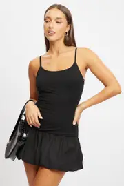 Black Bubble Dress Singlet - Size 6XXS, Women's Skater Dress