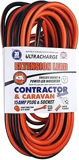 Ultracharge Contractor/Caravan Extension Lead 30m Cable Cord w/ 15A Plug/Socket