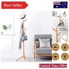 Durable Wooden Coat Hanger Stand with 8 Hooks - Easy Assembly & Chic Design