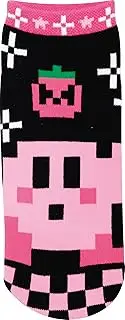 ジェイズプランニング(J's Planning) JGS0844 Character Jacquard Socks, Women's, Kirby x Makoto Daizu, Pink Black, Adult, Women's (8.7-9.4 inches (22-24 cm)