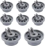 Set of 8 Dishwasher Wheels, Dishwasher Basket Rollers, Universal Lower Basket Wheels Dishwasher Replacement Parts Wheels for Bosch/Siemens/Neff Dishwashers, Lower Basket Wheels Dishwasher Accessories