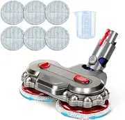 Vacuum Attachment Mop Head Replecment Parts for Dyson v7 v8 v10 v11 v15 Hard Floor Vacuum Cleaner Accessories with 4 LED Lights【2025】 V12/sv18/Slim/ball/DC Series NOT Compatible