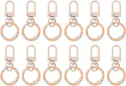 uxcell 12 Pcs Lobster Claw Clasp, Colorful Metal Keychain Clasp Swivel Hooks with Spring Key Rings Trigger Clips for Bag Door Key Chains DIY Craft Jewelry Making, Donut Brown
