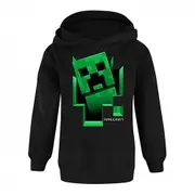Minecraft Boys Creeper Inside Hoodie Black/Green 11-12 Years