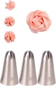2D Piping Nozzle Set for Cake Decorating Piping Kit, 2D Large Drop Flower Icing