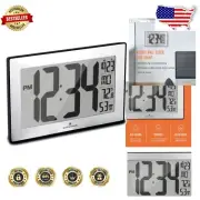 Self-Setting Atomic Clock with 9-Inch Digital Display - Wall or Tabletop Stand