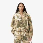 Oversized Jacquard Fleece Polo Sweatshirt
