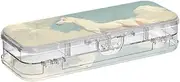 Yoogain unicorns Fantasy Style Clear Pencil Plastic Box Double Layer Boxes Pens Case For Stationery Supplies With Snap Lid