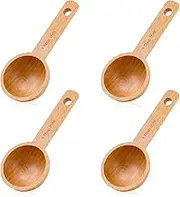 4pcs Wooden Scoops for Jars, 4.29in Wooden Coffee Scoops Wooden Spoon for Coffee Beans Small Wood Tasting Spoons for Coffee Bean Tea
