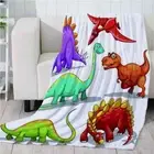 Color Dazzling Dinosaur Mechanism 3D Warm Plush Fleece Blanket Picnic Sofa Couch