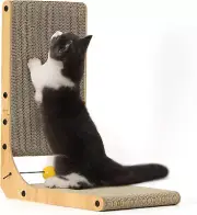 Purr-fectly Scratch-tastic: 18.9" Wall Mounted Cat Scratcher with Ball for Felin