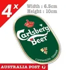 Carlsberg Beer Logo Sticker Bar Fridge x 4, Carlsberg Berr Logo Stickers