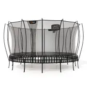 VULY Thunder 2 Jumbo 17.5ft Springless Trampoline with Enclosure - Round Kids Trampolines Bundle With Basketball Hoop