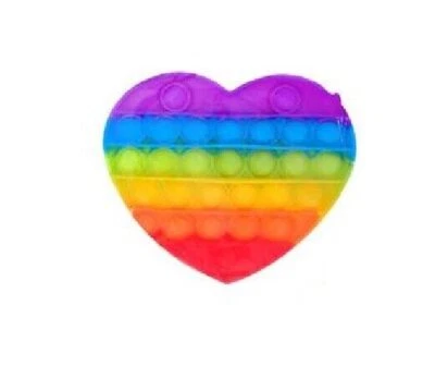 1pc Push Pop Bubble Pop It Fidget Sensory Toy Stress Relief Silicone - Heart