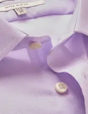 Hawes & Curtis Non-Iron Lilac & White Textured Weave Extra Slim Shirt Size: 15.5" collar, 36" sleeve