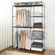 [GARPROVM] Portable Closet, Freestanding Closet Organizer, Clothes Rack with Shelves, Hanging Rods, Wardrobe Closet, Storage Organizer for Cloakroom, Bedroom