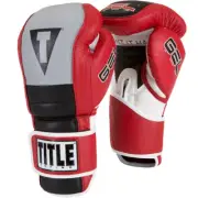 Title Boxing Gel Rush Custom Form Fit Hook and Loop Bag Gloves - Red/Gray/Black