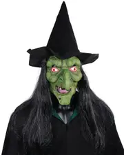 Horror Old Witch Mask with Hat