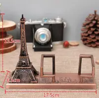在飛比找Yahoo!奇摩拍賣優惠-復古年代鐵製金屬色歐洲法國巴黎鐵塔模型收納個性名片座 工業風