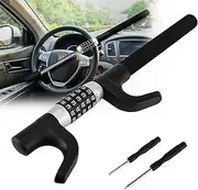 Beedove Steering Wheel Lock, Keyless Password 5 Coded Combination Lock, Heavy-Duty Protective Retractable Universal Model for Cars, SUVs, Vans, Trucks