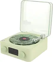 The Waves Vinyls Player, Stereo Sound Waves Vinyls Bluetooth Speaker, Vintage Vinyls Record Player with Ambient Light & Time Display, Portable Vintage Waves Speaker for Sleep