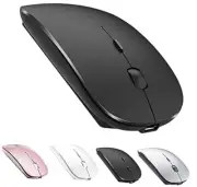 ZERU Bluetooth Mouse,Rechargeable Wireless Mouse for Macbook Pro/Macbook black
