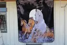 HORSE HORSES RUNNING GALLOPING MOON QUEEN SIZE BLANKET