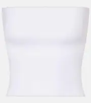 [Brunello Cucinelli] Brunello Cucinelli Cotton-blend jersey bandeau top AU 14 white