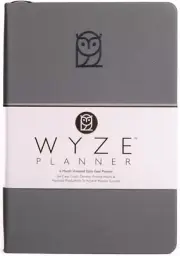 Wyze Undated Planner - 6 Months, Full Page Per Day & Hourly Schedule, A5 - Gray