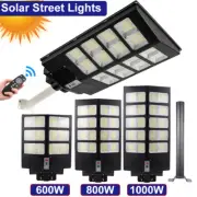 LED Street Light Solar Power with Pole Remote Control sensor Waterproof Garden