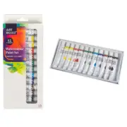 Watecolour Paint Set 12 x 12ml Tubes Multi Colour Art Craft Painting Drawing