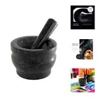 5.5-inch Granite Mortar & Pestle - Unpolished Stone Mortar & Pestle for Kitch...