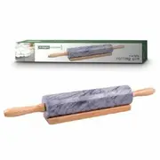 Marble Rolling Pin with Wood Base Cradle for Pastries Dough Pastry Chef