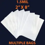 1.5Mil 2" X 8" | LDPE Clear Flat Poly Bags, Flexible & Durable | Multiple Bags
