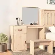 Dressing Table, Makeup Vanity Desk Makeup Table Cosmetic Desk Dressing Table 95x50x134 cm Solid Wood Pine