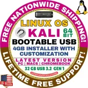 KALI - LINUX OS LATEST INSTALLER USB FLASH DRIVE, 64-BIT, AMD64 / MACs, PCs